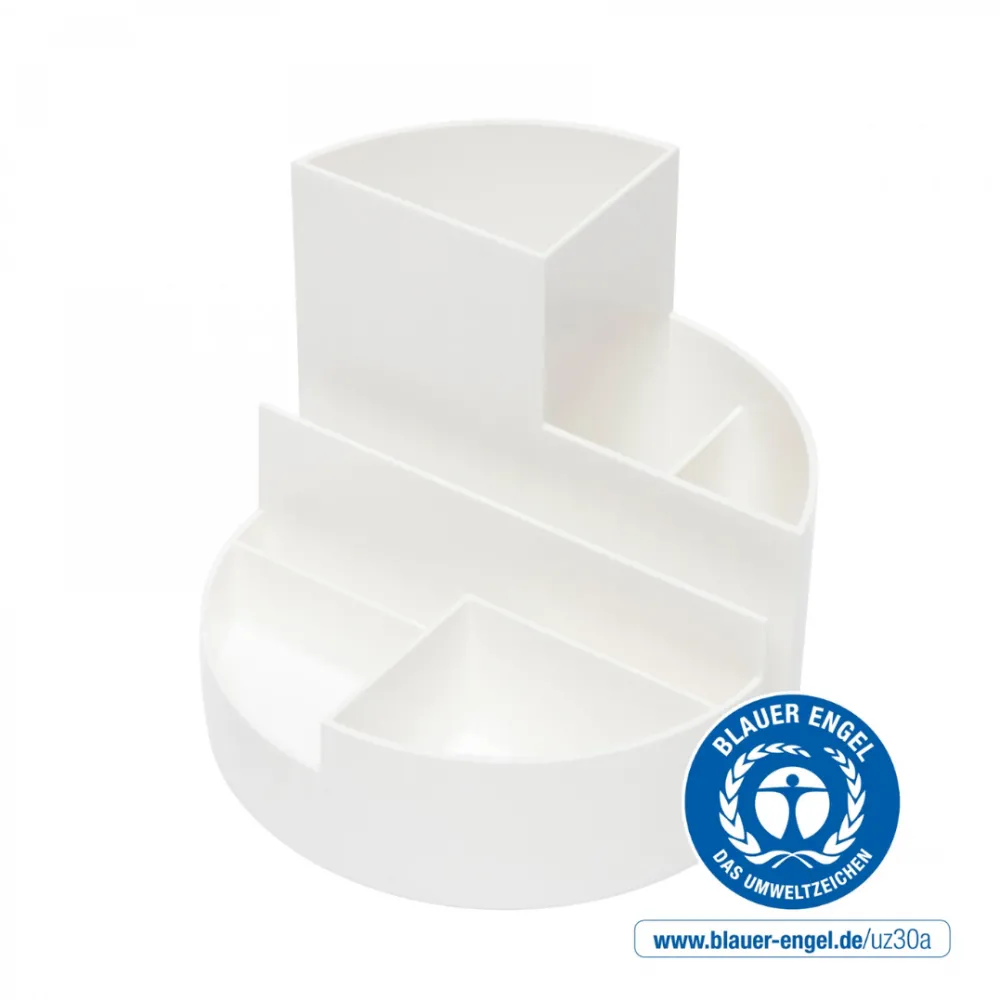 Maul Suport pentru instrumente de scris, 6 compartimente, din plastic reciclat, ECO MAUL - alb
