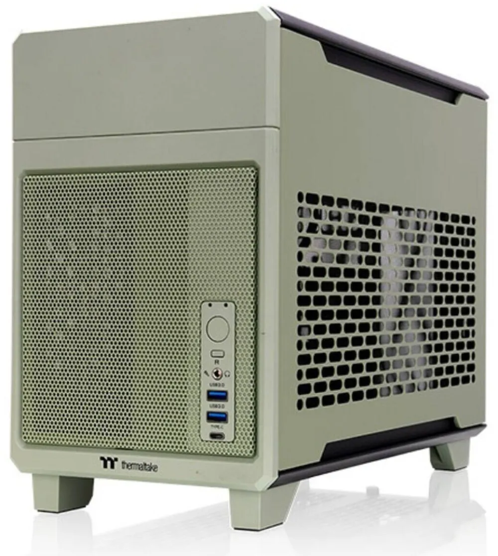 Carcasa PC Thermaltake Carcasa ATX Semi-tower THERMALTAKE TR100 Mini Tower, Verde, dimensiuni compacte, design elegant