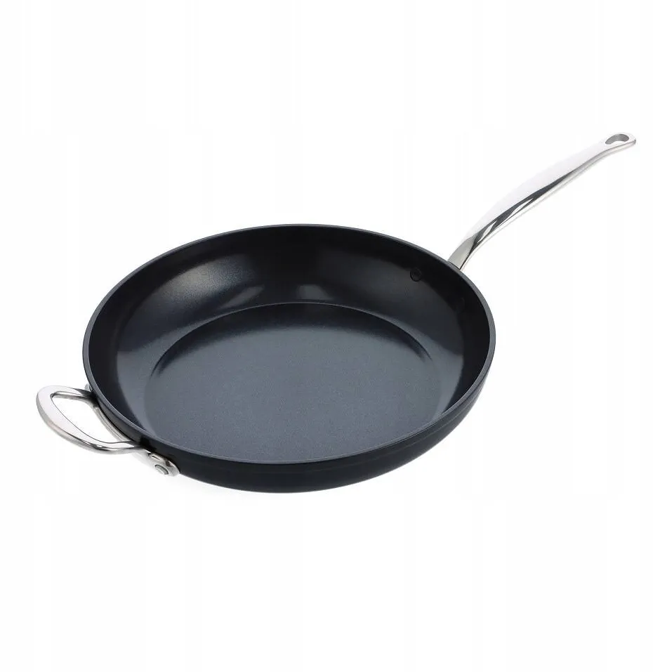 GreenPan Tigaie GreenPan Barcelona Pro 32cm, ceramica, neagra, ergonomica, compatibila cu toate tipurile de plite