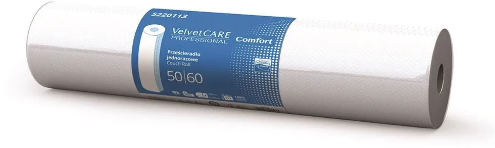 Velvet Cearceaf medical alb, 2 straturi, 60cm x 50m, 9 role/bax, VELVET Professional Comfort