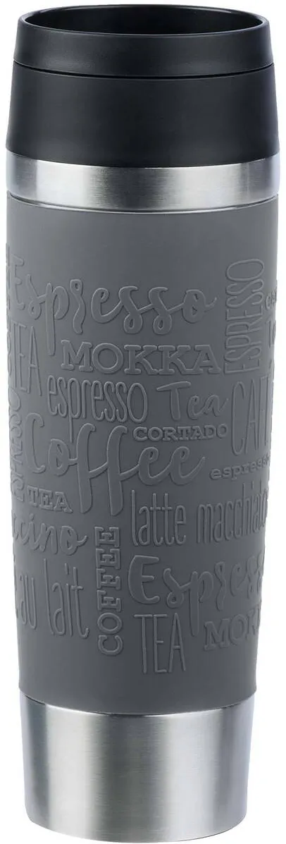 Emsa TRAVEL MUG Classic Grande thermal mug (grey/stainless steel, 0.5 liters)