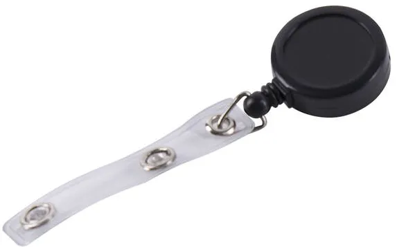 Kejea Dispozitiv cu snur retractabil pt. legitimatii, rotund-D20mm, clips curea, KEJEA - negru