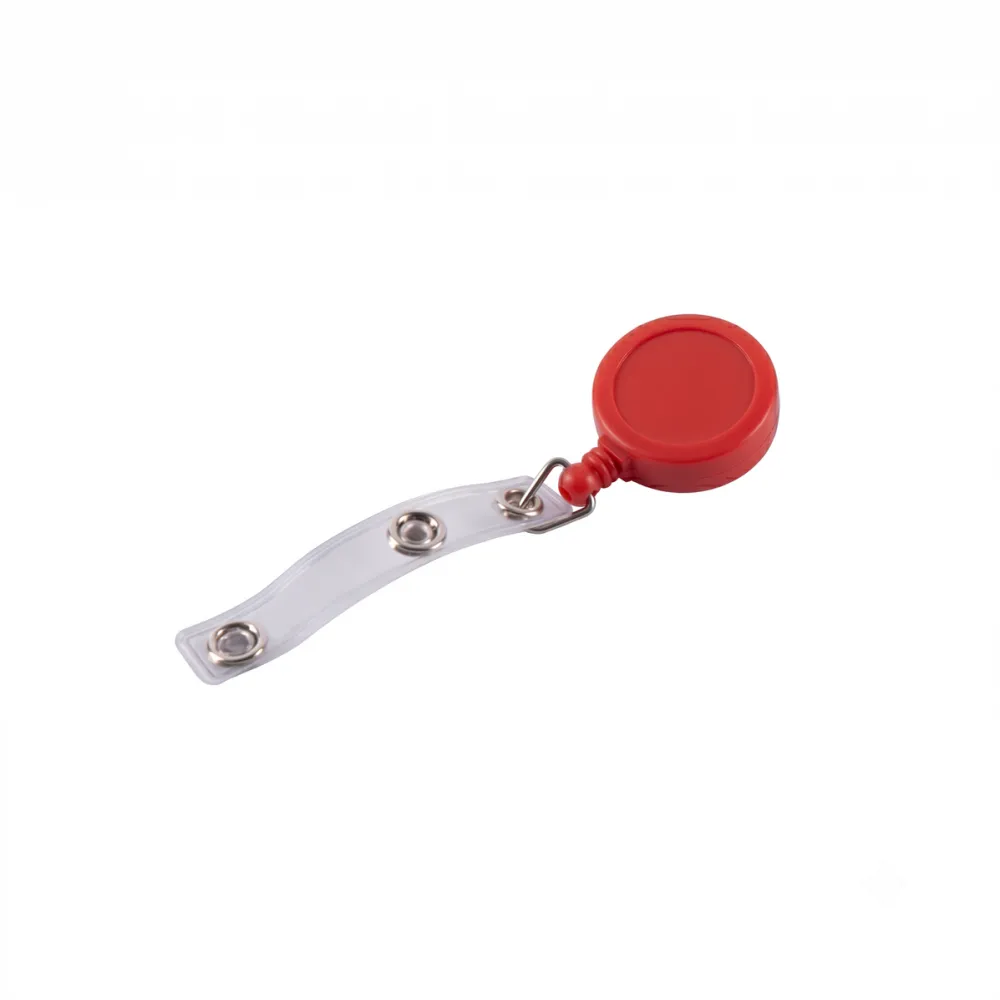 Kejea Dispozitiv cu snur retractabil pt. legitimatii, rotund-D20mm, clips curea, KEJEA - rosu