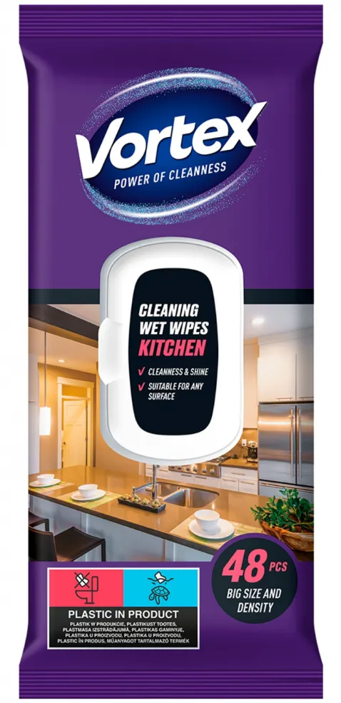 Generic Servetele umede pentru bucatarii, 48buc/pachet, Vortex