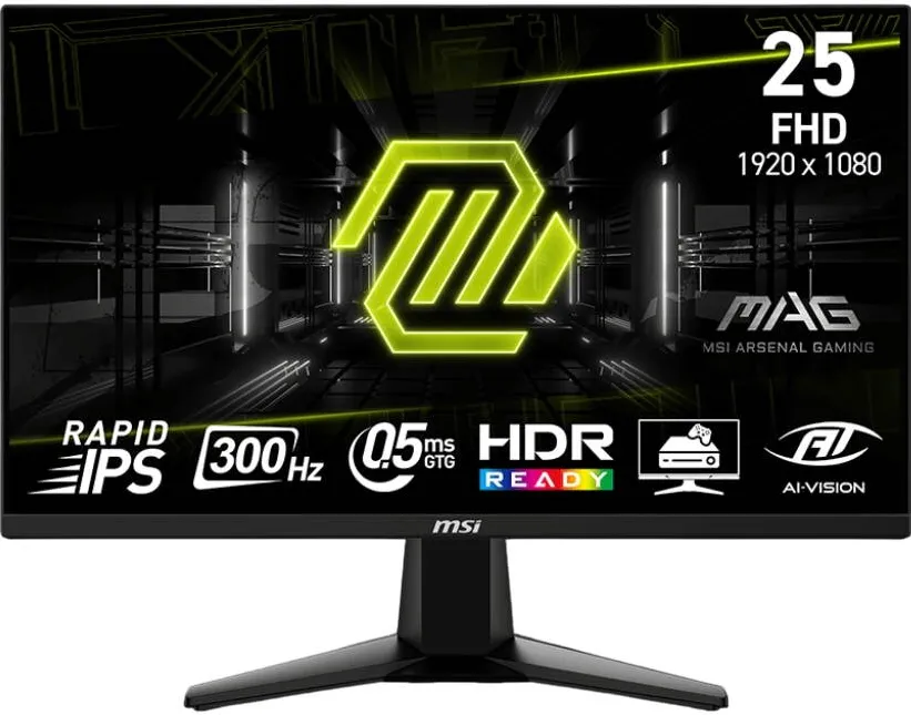 Monitor MSI MAG 255XF, IPS, 24.5 inch, Full HD, 1920 x 1080, Displayport, HDMI, 300Hz, 0.5 ms, Negru