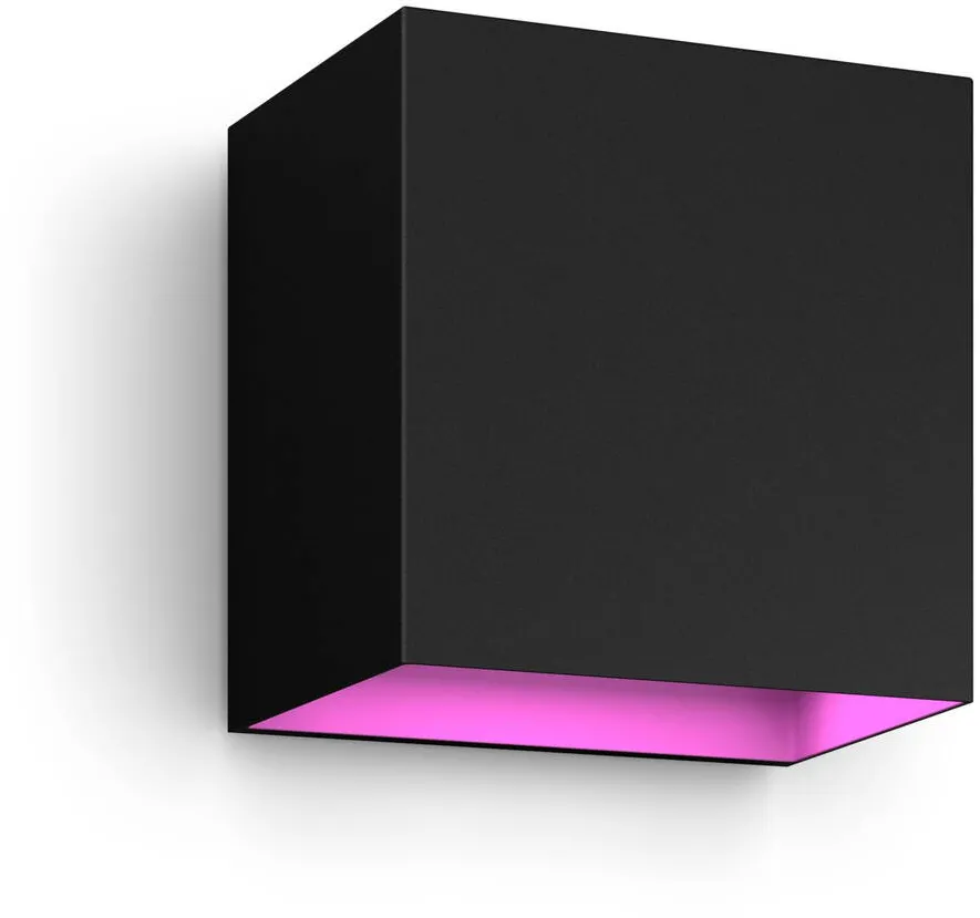 Philips Hue WCA Resonate Outdoor Downward Wall Lantern, Black