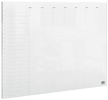 Nobo Organizator NOBO, saptamanal, acrylic, pentru birou sau perete, A4, marker inclus, transparent