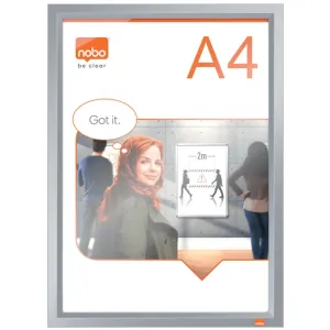 Nobo Rama pentru perete NOBO Impression Pro, aluminiu, cu clip, A4, gri