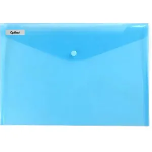 Optima - prod din plastic Mapa PP protectie documente A5 landscape, inchidere cu capsa, 10/set, Optima - albastru transparent