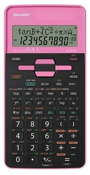 Sharp Calculators Calculator stiintific, 10 digits, 273 functii, 161x80x15mm, dual power, SHARP EL-531THBGR-negru/roz
