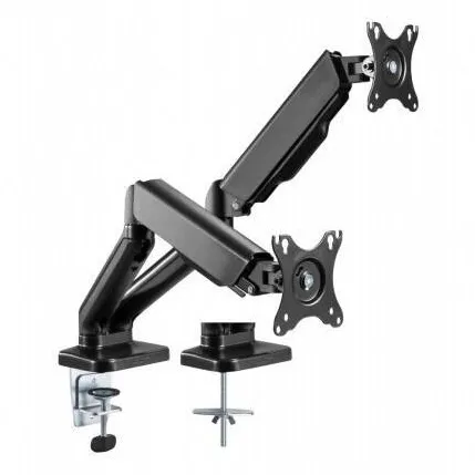 Suport TV / Monitor TECHLY Suport de birou pentru 2 monitoare, arc cu gaz, 17 - 32 inch, 2x 9kg, Negru, Techly, ICA-LCD 462B