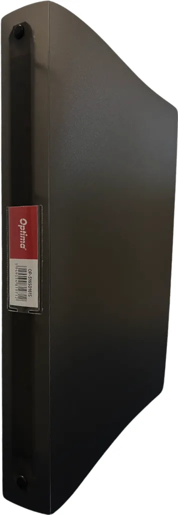 Optima - prod din plastic Caiet mecanic 4 inele - D16mm, coperti flexibile PP, Optima Flex - negru transparent