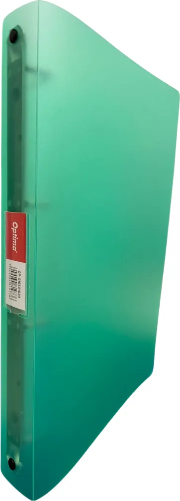 Optima - prod din plastic Caiet mecanic 4 inele - D16mm, coperti flexibile PP, Optima Flex - verde transparent