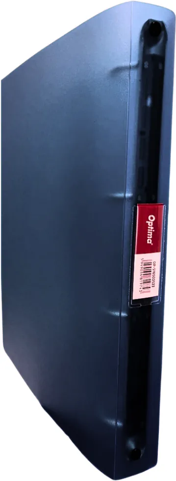 Optima - prod din plastic Caiet mecanic 4 inele - D25mm, coperti flexibile PP, Optima Flex - negru transparent