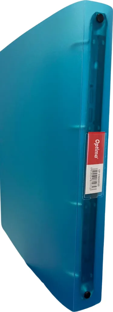 Optima - prod din plastic Caiet mecanic 4 inele - D25mm, coperti flexibile PP, Optima Flex - albastru transparent