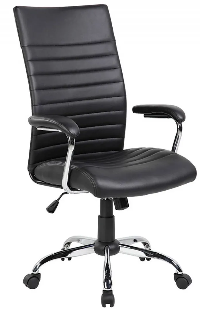 Office Products Scaun de birou, brate plastic, rotile, piele ecologica, Office Products Ibiza - negru