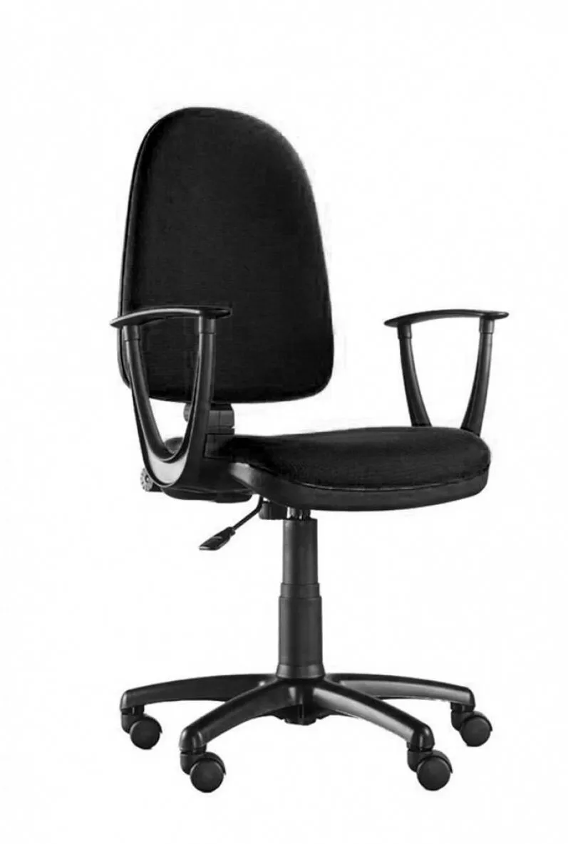 Office Products Scaun de birou, brate plastic, rotile, stofa, Office Products Evia - negru