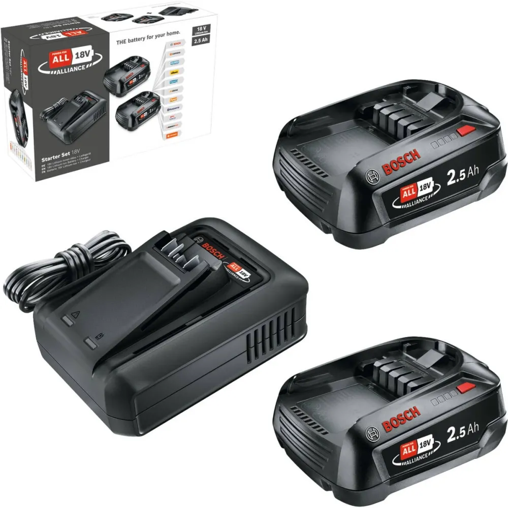 BOSCH Starter-Set 18V 2x 2,5AH Akku + Ladegerät