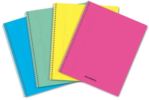Aurora Caiet cu spirala, A5, 60 file - 80g/mp, coperta PP transparent color, Aurora - dictando