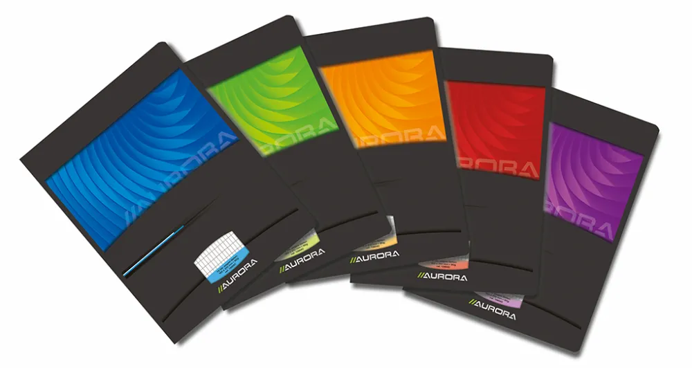 Aurora Caiet A5, 36 file - 90g/mp, liniat stanga, coperta carton lucios, Aurora Mano - dictando
