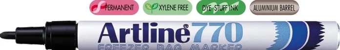Artline Marker Artline 770, pentru pachete congelate, corp metalic, varf rotund 1.0mm - negru