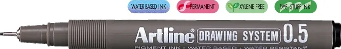 Artline Marker pentru desen tehnic ARTLINE, varf fetru 0.5mm - negru