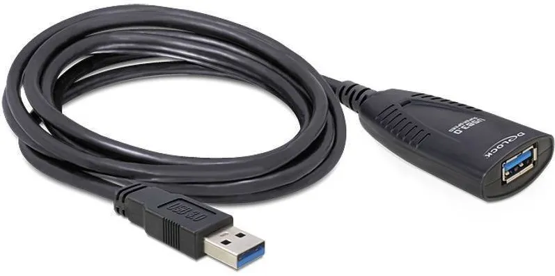 DELOCK Cablu USB 3.0 F - USB 3.0 M, 5m, activ, negru