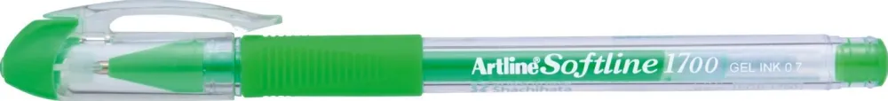 Artline Pix cu gel ARTLINE Softline 1700, rubber grip, varf 0.7mm - verde fluorescent