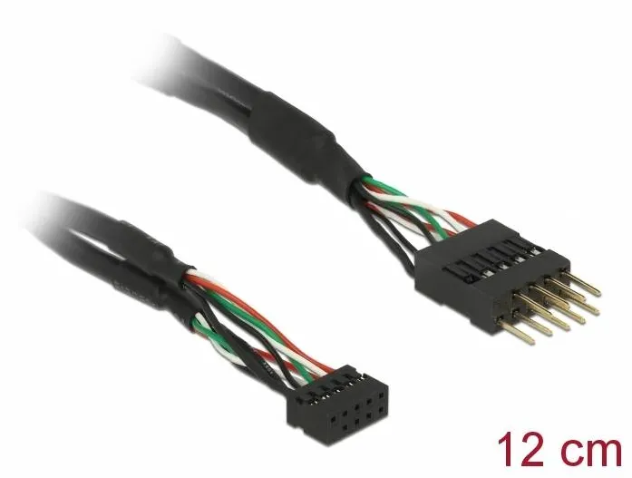 DELOCK 41977, USB 2.0 Pin Header - USB internal cable - 10 pin USB header to 10 pin USB header - 12 m