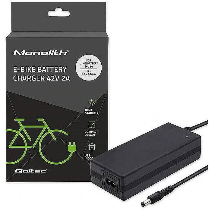 QOLTEC Charger for ebike 36V 42V 2A 5.5x2.5
