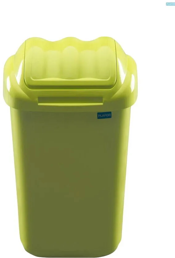 Plafor Cos plastic cu capac batant, pentru reciclare selectiva, capacitate 15l, PLAFOR Fala - verde