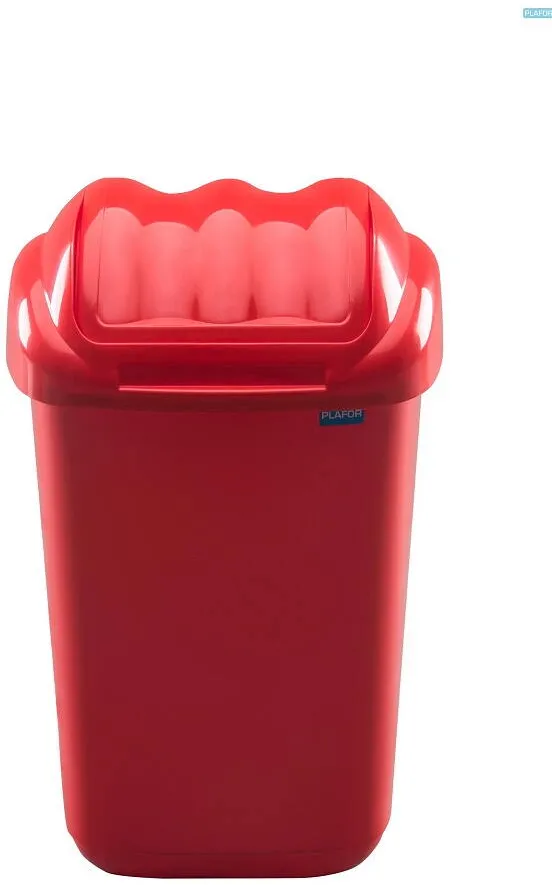 Plafor Cos plastic cu capac batant, pentru reciclare selectiva, capacitate 30l, PLAFOR Fala - rosu