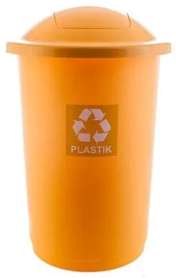 Plafor Cos plastic reciclare selectiva, capacitate 50l, PLAFOR Top - galben cu capac galben - plastic