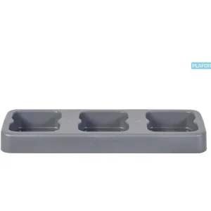 Plafor Suport plastic pentru 3 cosuri reciclare selectiva (3 x 75L), 118 x 39 x h8.5cm, PLAFOR Fit