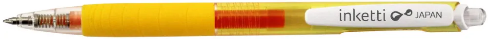 Penac Pix cu gel PENAC Inketti, rubber grip, 0.5mm, corp galben transparent - scriere galbena