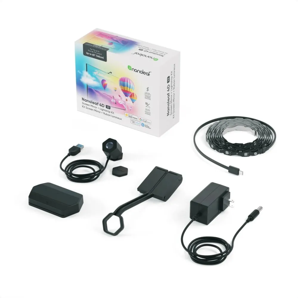 Nanoleaf Nanoleaf 4D V2 TV Screen Mirror + Light Strips Kit (for TV & Monitor up to 65'')
