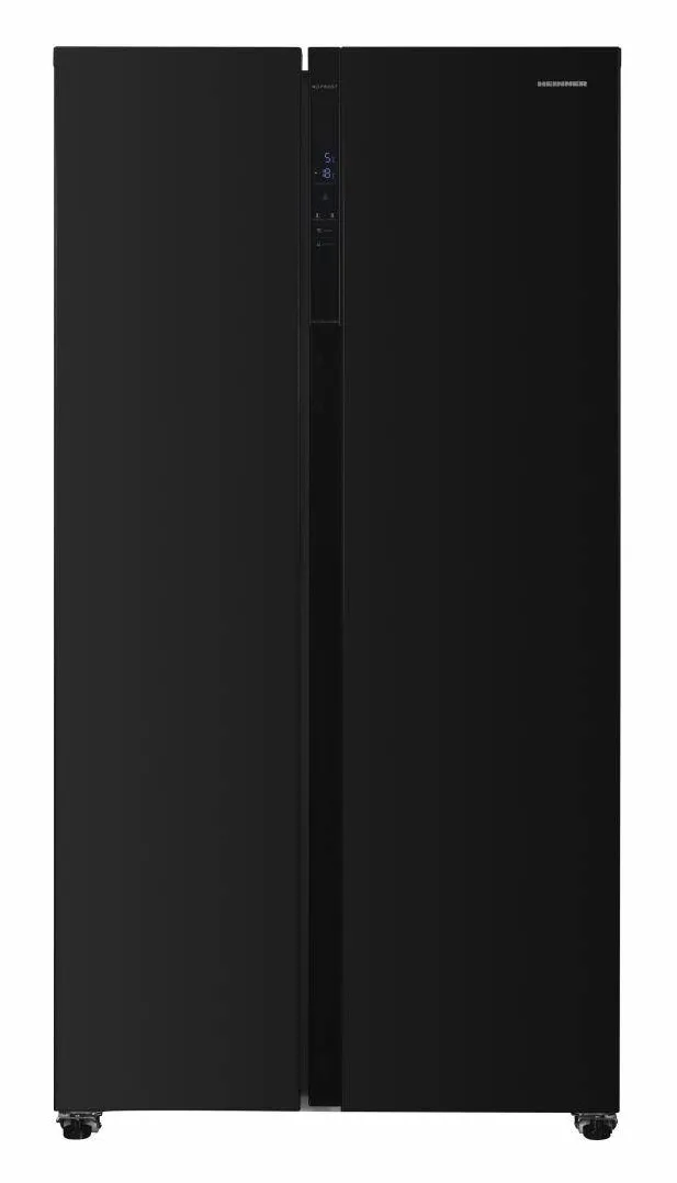 HEINNER Side by side HSBS-H442NFBKE++, Full No frost, Compresor inverter, Clasa E, Display LED cu control touch, Capacitate 442 L, Negru