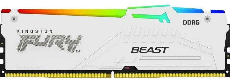 Memorie RAM Kingston FURY Beast RGB White, 16 GB, DDR5, DIMM, EXPO, 6400 MHz, CL32