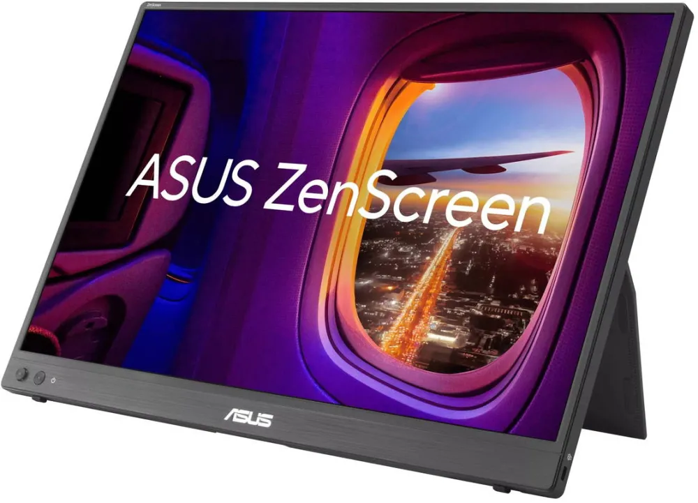 Monitor Asus Monitor portabil Asus ZenScreen MB16FC, 16", WUXGA (1920 x 1200), IPS, 5ms(GTG), 75Hz, Power Pass Through, Auto Rotate, Trace Free Technology, QuickFit, SPLENDID Technology, Low Blue Light, Flicker-free, USB Type-C® (DP Alt Mode)
