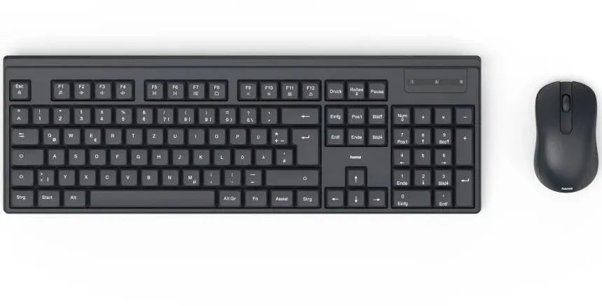 Kit Periferice HAMA Tastatura cu Mouse Wireless Hama WKM-100, baterii, 1200DPI, negru