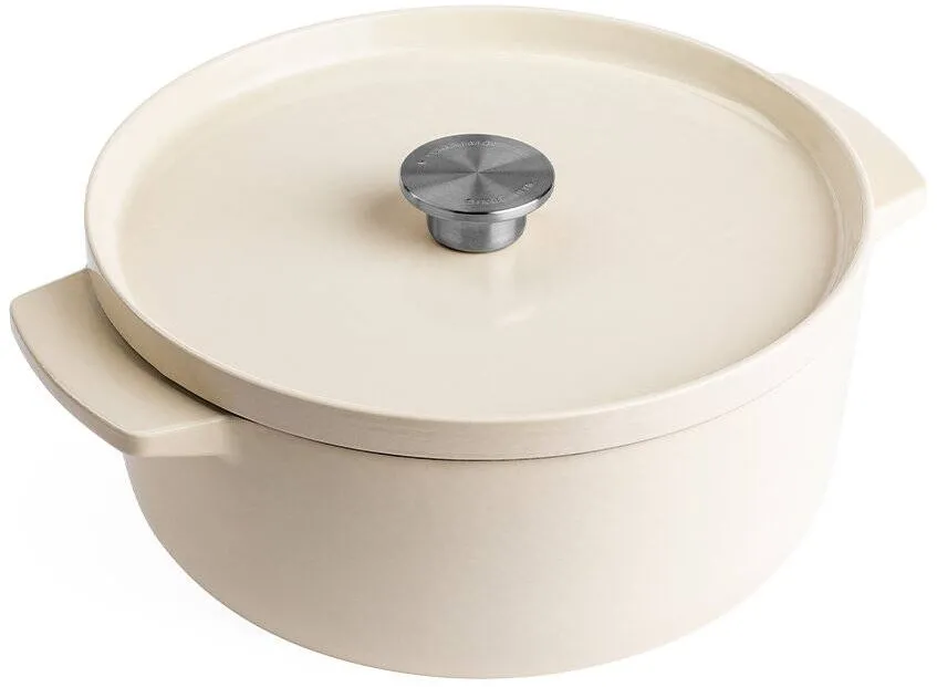 KITCHENAID Oala din fonta KitchenAid 5.2L, crem, cu manere laterale