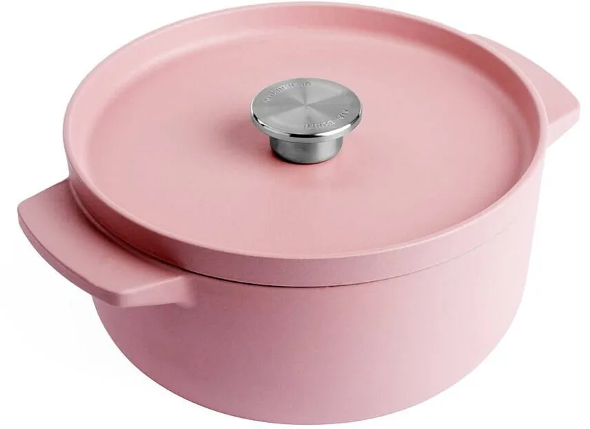 KITCHENAID Oala din fonta KitchenAid 3,3L, roz, cu manere laterale