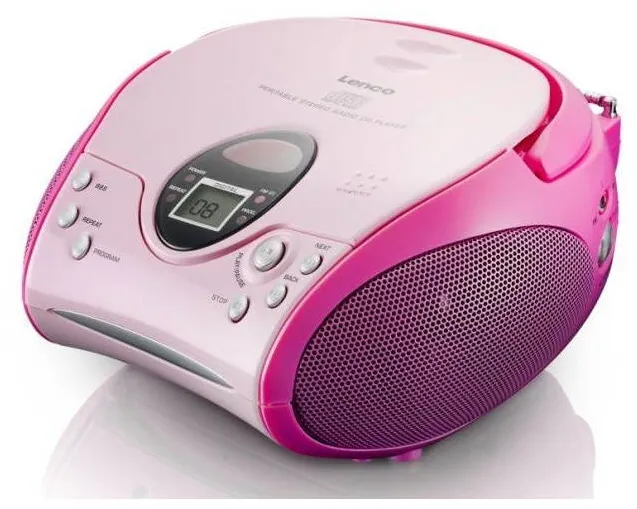 Lenco Radio portabil Lenco SCD-24, roz, 224x234x126mm, CD, Radio FM