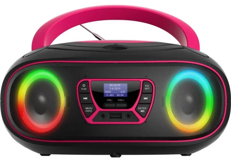 DENVER Radio Boombox Denver TDB-212P Bluetooth DAB+, Roz/Negru