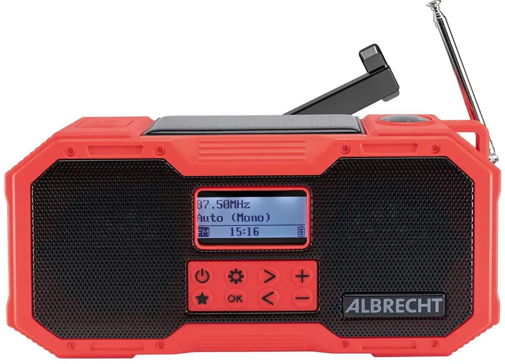 Albrecht Radio cu alarma Albrecht, FM/DAB+, 4000mAh, Rosu/Negru