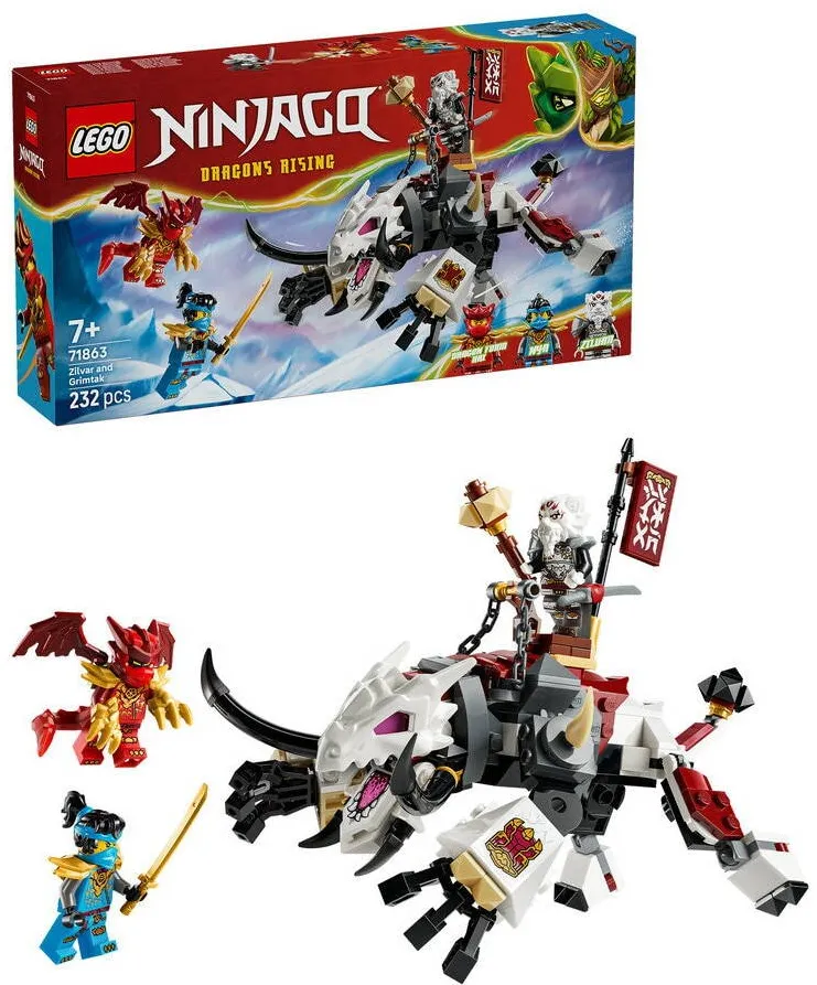LEGO® NINJAGO® - Zilvar si monstrul dragon Grimtak 71863, 232 piese