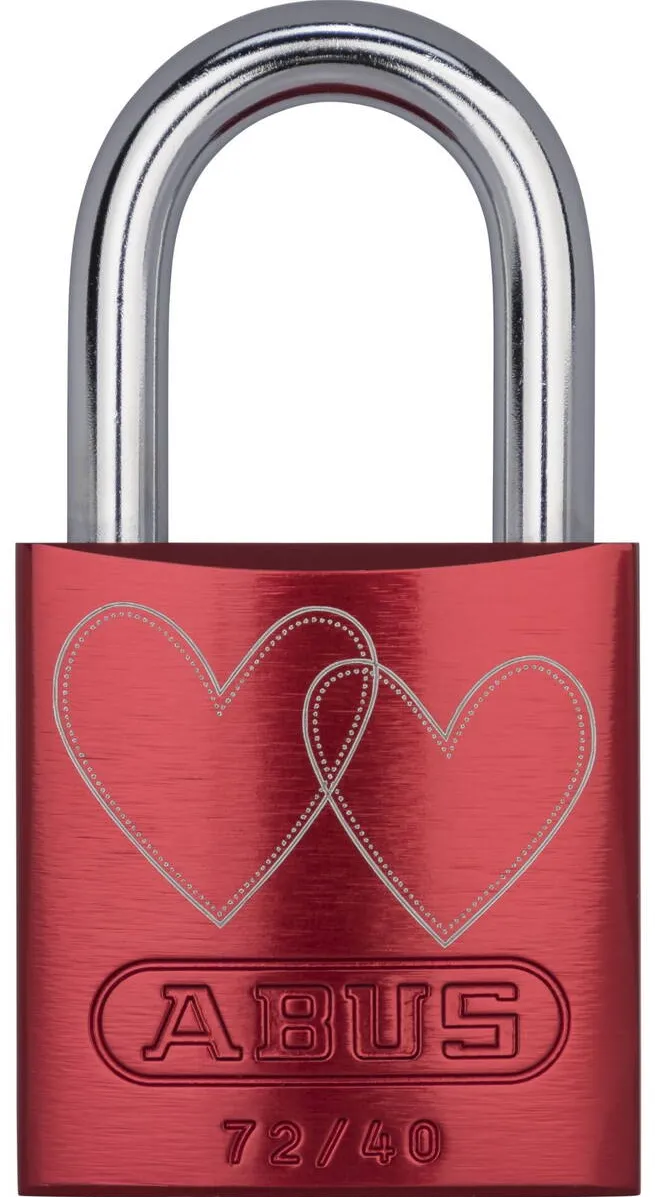 Abus Lacat, Abus, LoveLock 4, Aluminiu, Rosu, Protectie anticoroziva, 74x39x19mm, Set 2 chei