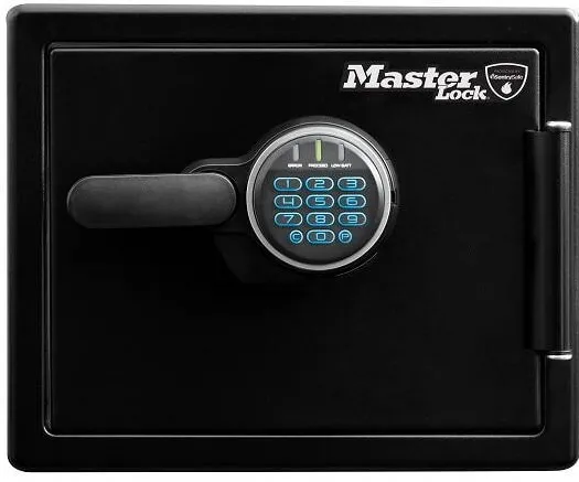 Master Lock Seif MasterLock LFW082FTC, certificat anti-incendiu, antisoc, impotriva inundatiilor, electronic, 3 bolturi, negru