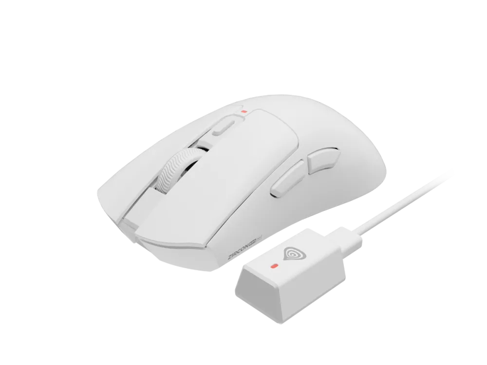 Mouse Genesis Zircon 880 Pro 8k Gaming, 30000DPI, Wireless, Alb