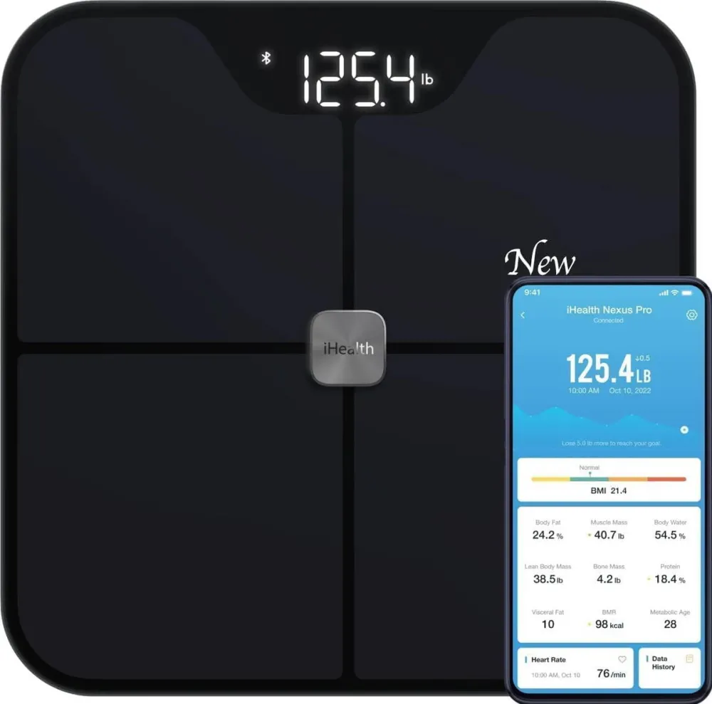 iHealth HS2SPRO Nexus Pro Wireless Body Composition Scale, Black